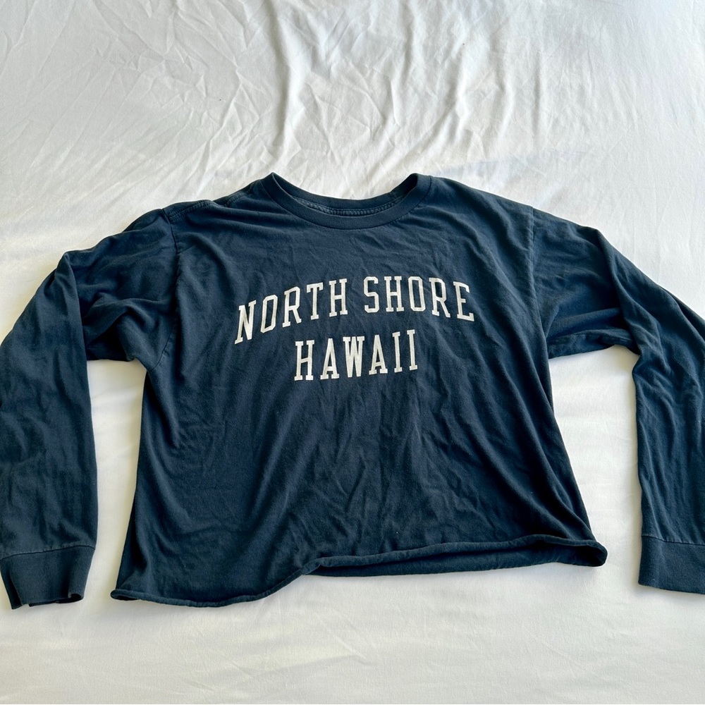 Brandy Melville Navy North Shore Hawaii Long Sleeve - One Size
